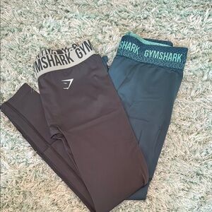 Gymshark Black and Blue Leggings Stretchy Moisture-Wicking